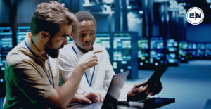 ALT: Green Bay office with computers, servers, and networking hardware maintained through Rhumbu LLC managed IT services