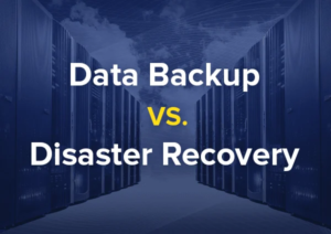 Disaster recovery workflow illustrating rapid IT system restoration