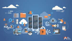 Business using IaaS infrastructure as a service for scalable cloud computing and network management