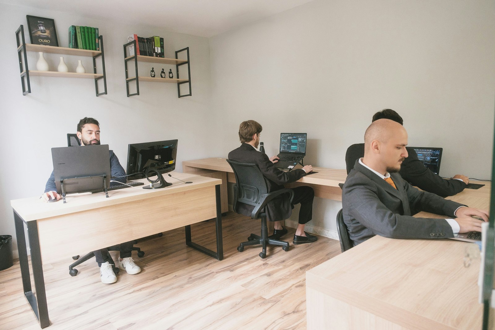Business team working with technology