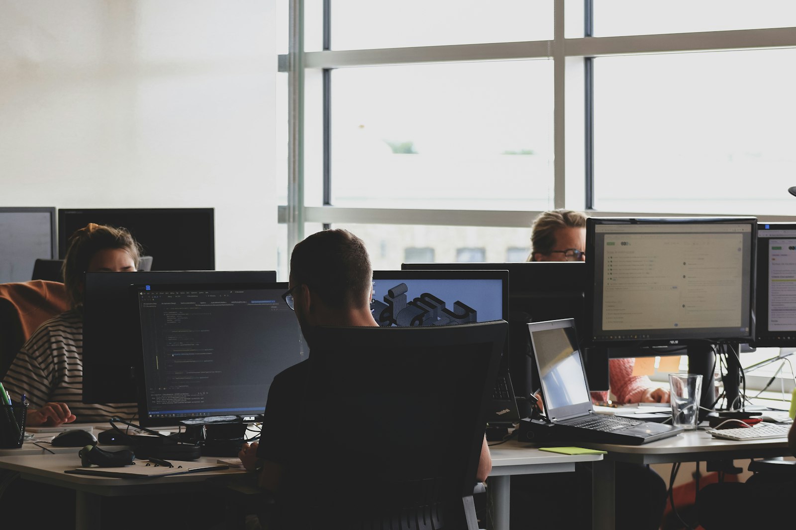 IT professional working at a computer